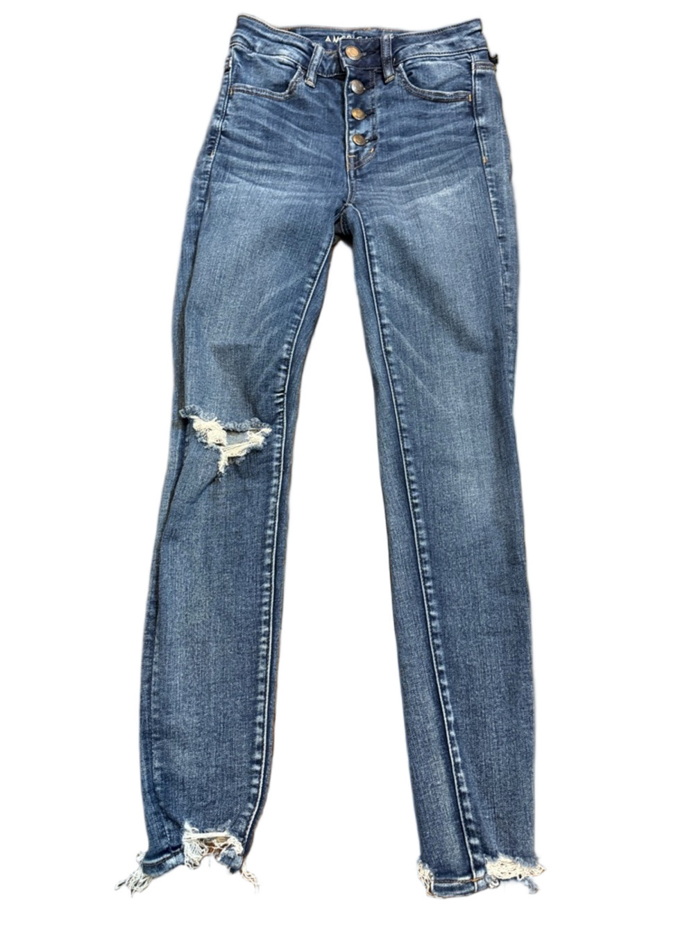 American Eagle Outfitters High-Rise Jegging Crop Distressed Skinny Jeans Size 2